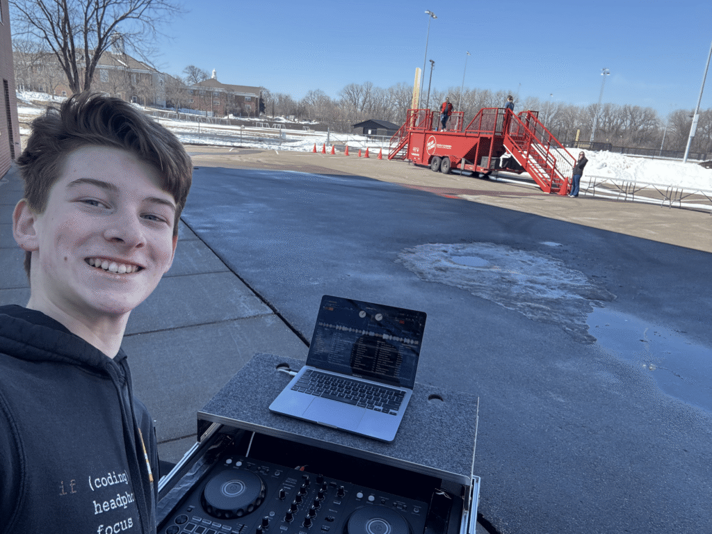 A photo with DJ Mason Mueller ready for his Polar Plunge Event