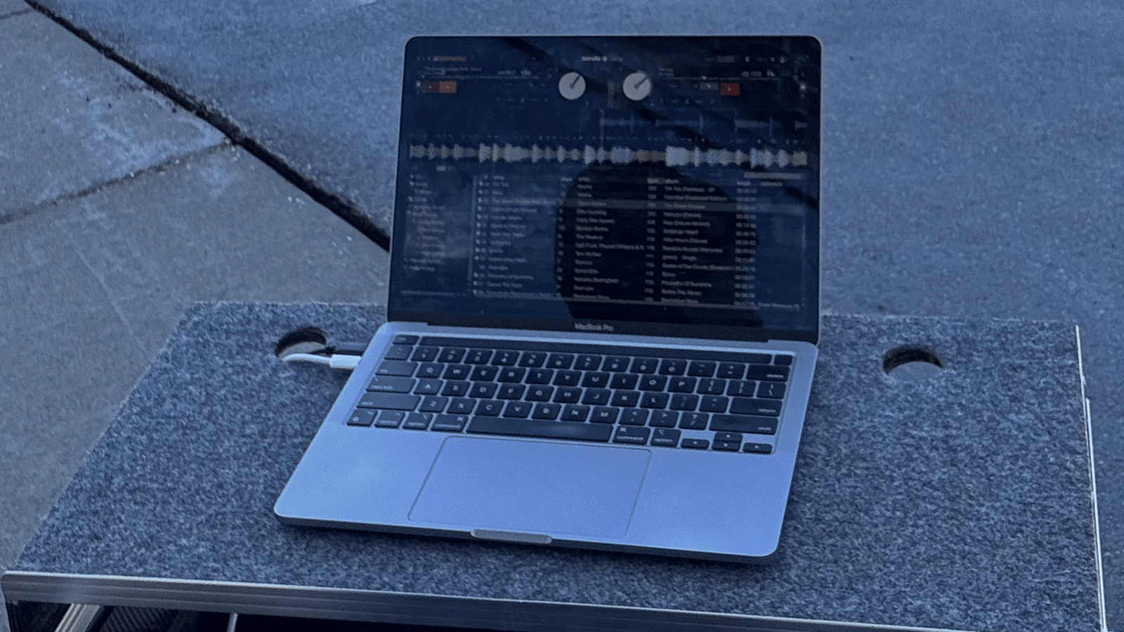 MacBook Air on Controller Case.